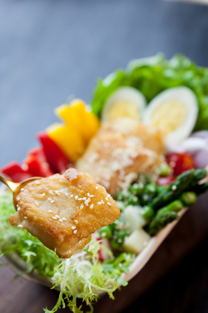 Fried cod fishの写真素材