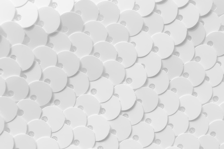 Background sequin. Holiday abstract glitter background with blinking lights. Fabric sequins in white color. Fashion fabric glitter.の写真素材