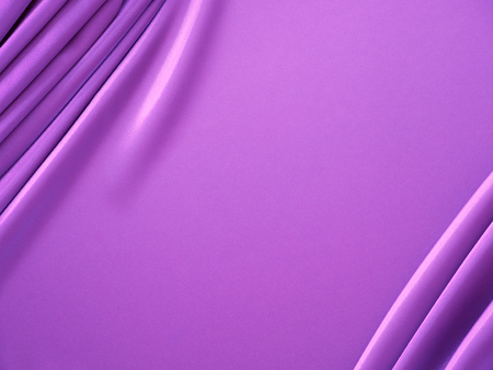 Smooth elegant wavy violet / purple satin silk luxury cloth fabric texture, abstract background design.の写真素材