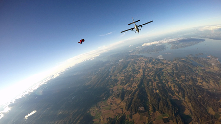 Wingsuit skydivingの写真素材