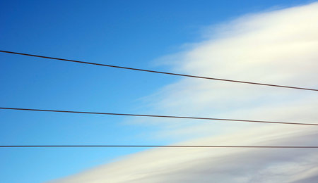 Abstract wires and sky