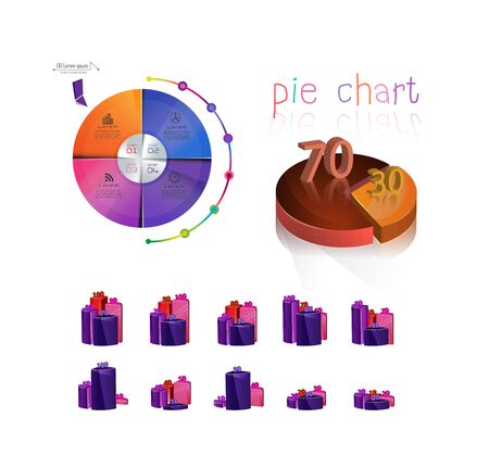 Set of business cycle flow diagrams, pie chart for documents,reports,presentations,infographic,0 5 10 15 20 25 30 35 40 45 50 55 60 65 70 75 80 85 90 95 100 percent clock style. Vector illustration.のイラスト素材