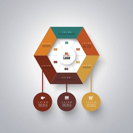 Business data visualization. Process chart. Abstract elements of graph, diagram with steps, options, parts or processes. Vector business template for presentation. Creative concept for infographic.のイラスト素材