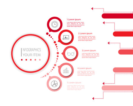 Business data visualization. Process chart. Abstract elements of graph, diagram with steps, options, parts or processes. Vector business template for presentation. Creative concept for infographic.のイラスト素材
