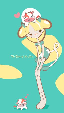 cute girls vector design set Zodiac conceptのイラスト素材