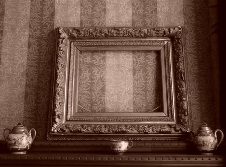                                Ancient framthe Chinese porcelaine with の写真素材