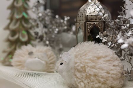 Christmas lamp-lantern New Year's decoration red oldの写真素材