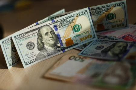Ukrainian money hryvnia and usa dollars