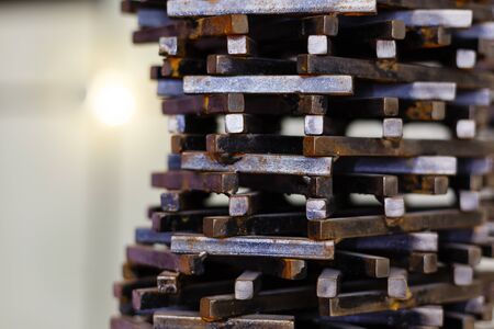 Metal blocks stack game, background concept pyramidの写真素材