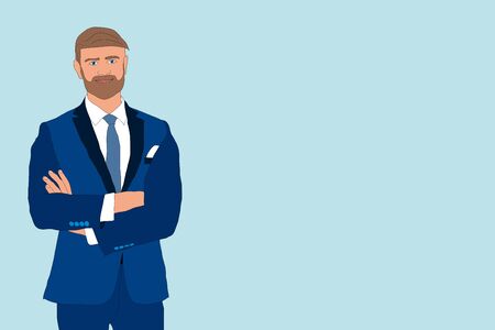 Businessman and smartphone with infographic on the screen. Businessman show thumb up.の写真素材