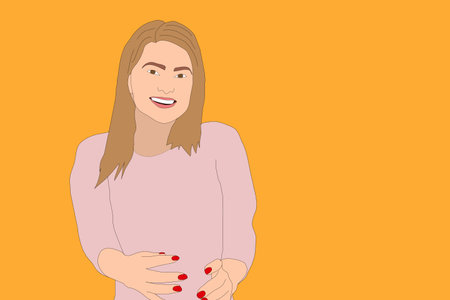 Illustration of pregnant woman with ornamentの写真素材