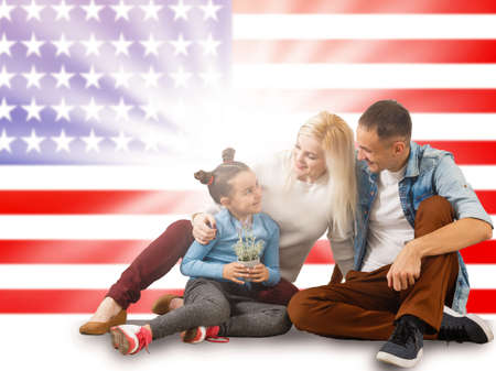 A man and a woman sitting on a bench. High quality photoの写真素材