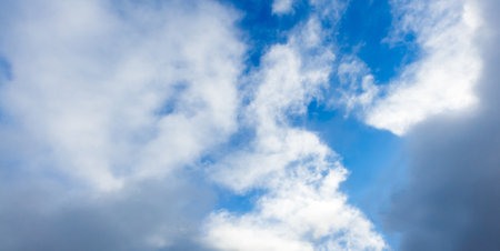 White, Fluffy Clouds In Blue Sky. Background From Clouds.の写真素材
