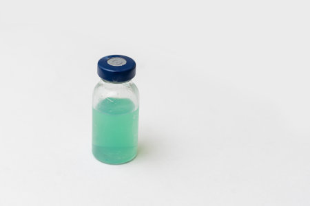 medicine bottles on a gray background.の写真素材