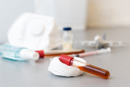 test tubes with vaccines on the table
