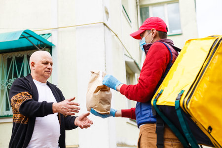 Grocery delivery service for elderly in quarantine at  epidemic