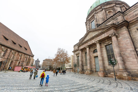 Nuremberg, Germany - Dec 31, 2019: , old town houses, cityscapeのeditorial素材