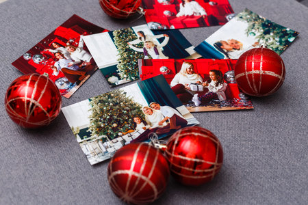photo album and Christmas garland family holiday