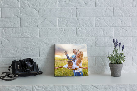 wall art photo canvas in room interior.の写真素材