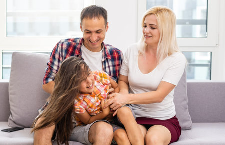 Family spending time together at home
