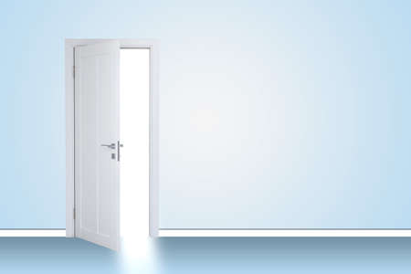 Light shining from open door. Entranceの写真素材