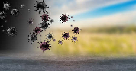 Close-up of virus or bacteria cellsの写真素材