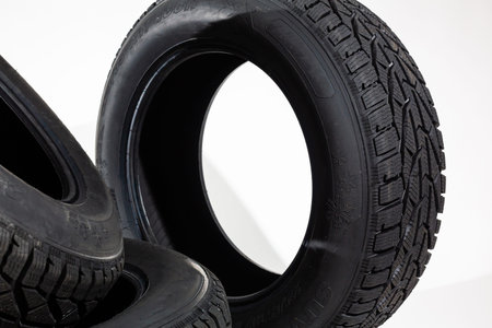 car tire on white background
