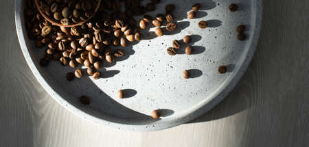roasted coffee beans, can be used as a backgroundの写真素材