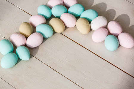 Easter eggs in pastel colors