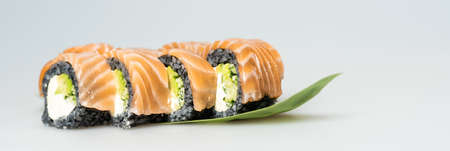sushi roll isolated on whiteの写真素材