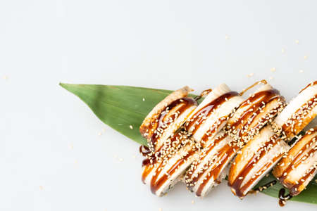 sushi roll isolated on whiteの写真素材