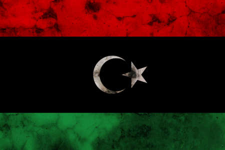 Old Libya grunge background flag desing symbolの写真素材