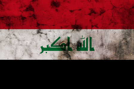 Old Iraq grunge background flag desing symbol