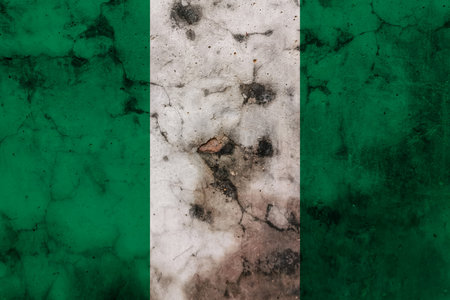 Old Nigeria grunge background flag desing symbolの写真素材