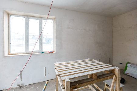 construction office, repair in a new office building