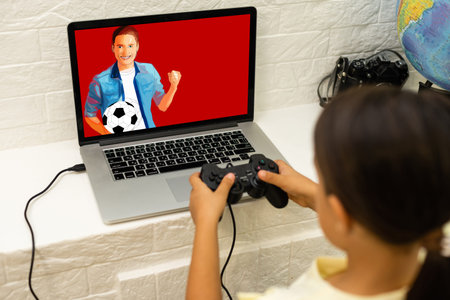 young girl playing a video game