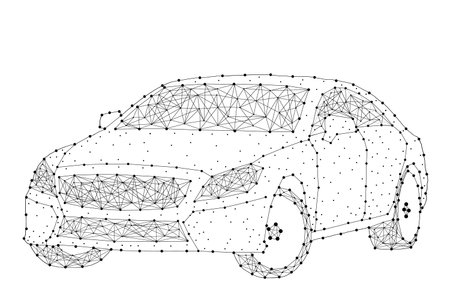 Abstract image of auto space, consisting of points, lines, and shapes, stars business.の写真素材