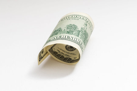 American bank notes isolated on the white background
