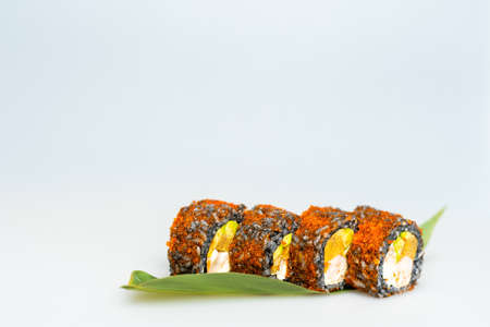 Roll with salmon, avocado, cucumber. Sushi menu. Japanese foodの写真素材