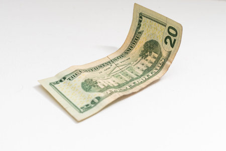 American bank notes isolated on the white background