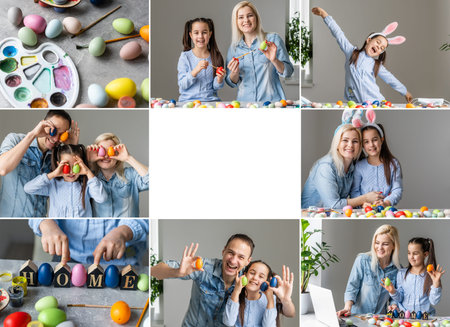 Collage of photos for Easter celebrationの写真素材