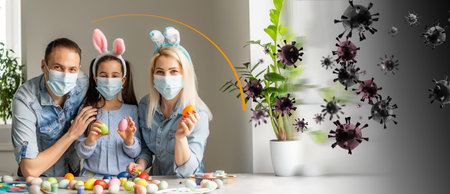 family protection Covid19 coronavirus and epidemic virus symptoms. illustration