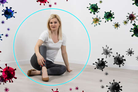 Little kid protect coronavirus covid-19 virus. Coronavirus outbreak.の写真素材