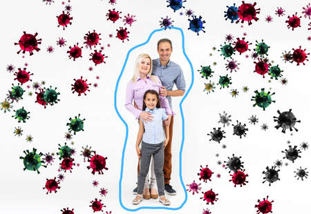 Concept of family virus protection.の写真素材