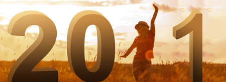 2021 Happy New Year Silhouette of Number Newyear conceptの写真素材