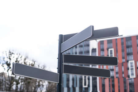 Blank street direction arrow sign.の写真素材