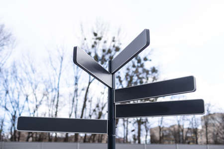 Blank street direction arrow sign.の写真素材