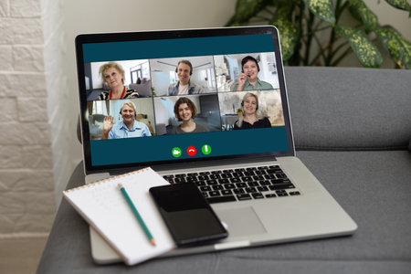 Group Friends Video Chat Connection Conceptの写真素材