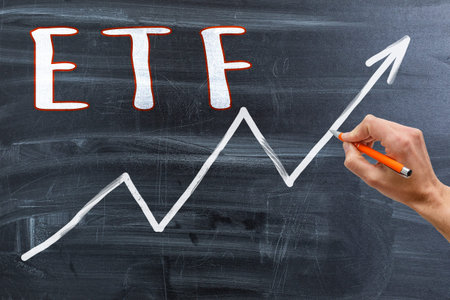 ETF - Exchange Traded Fund. Trade Market ICO IPO Financial Technology Business Investment concept.の写真素材