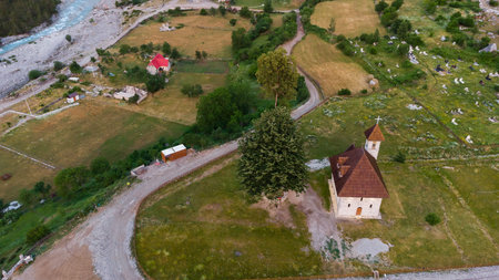 Beautiful landscape in Albania with mountainsの写真素材